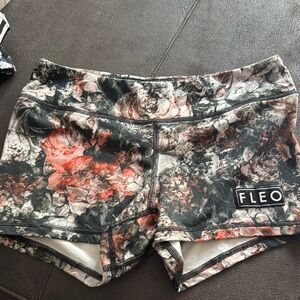 Fleo Black and Red Athletic Shorts Moisture-Wicking